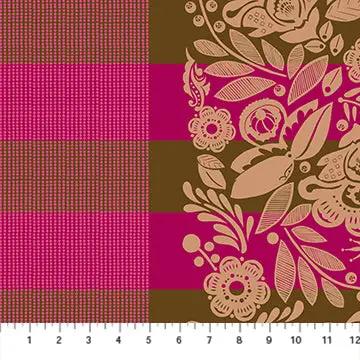 Perennial Borders Festival in Coffee BAMT141-38 Cotton Wideback Fabric per yard