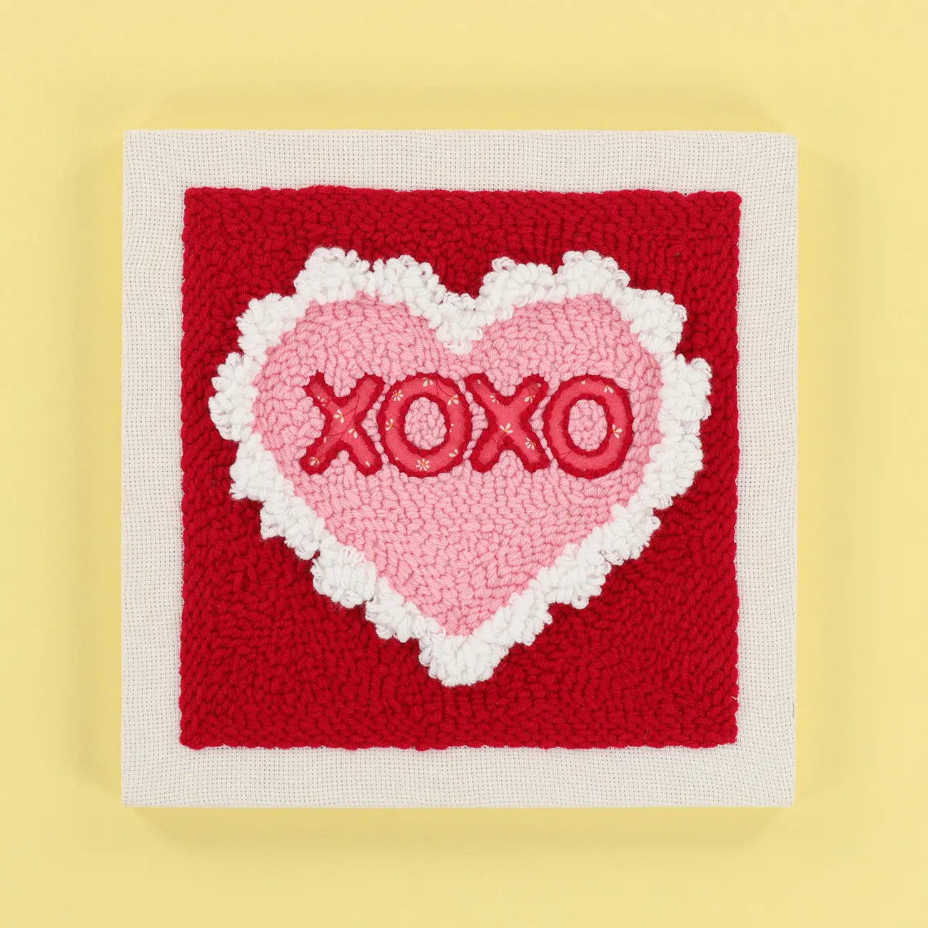 Punch Needle Embroidery Kit Hugs & Kisses 10in Frame