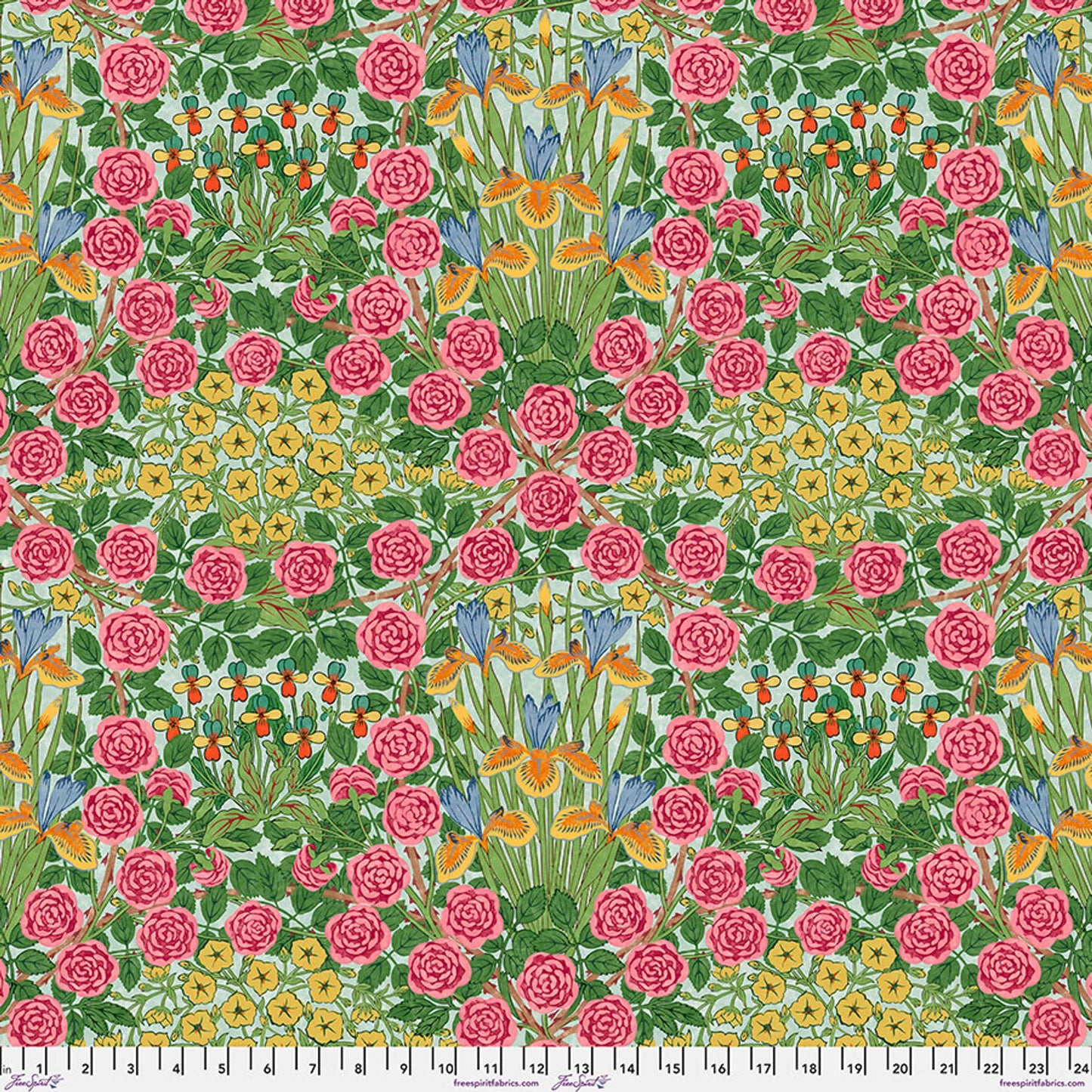 Campanula Seaglass Bedford Park 108" Cotton Wideback Fabric per yard