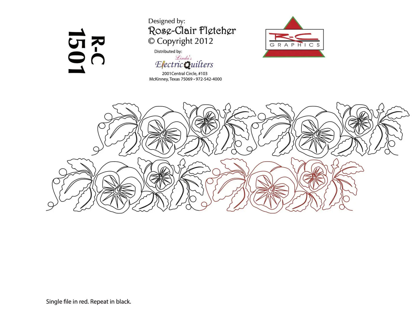 1501 Pretty Pansies Pantograph by Rose-Clair Fletcher