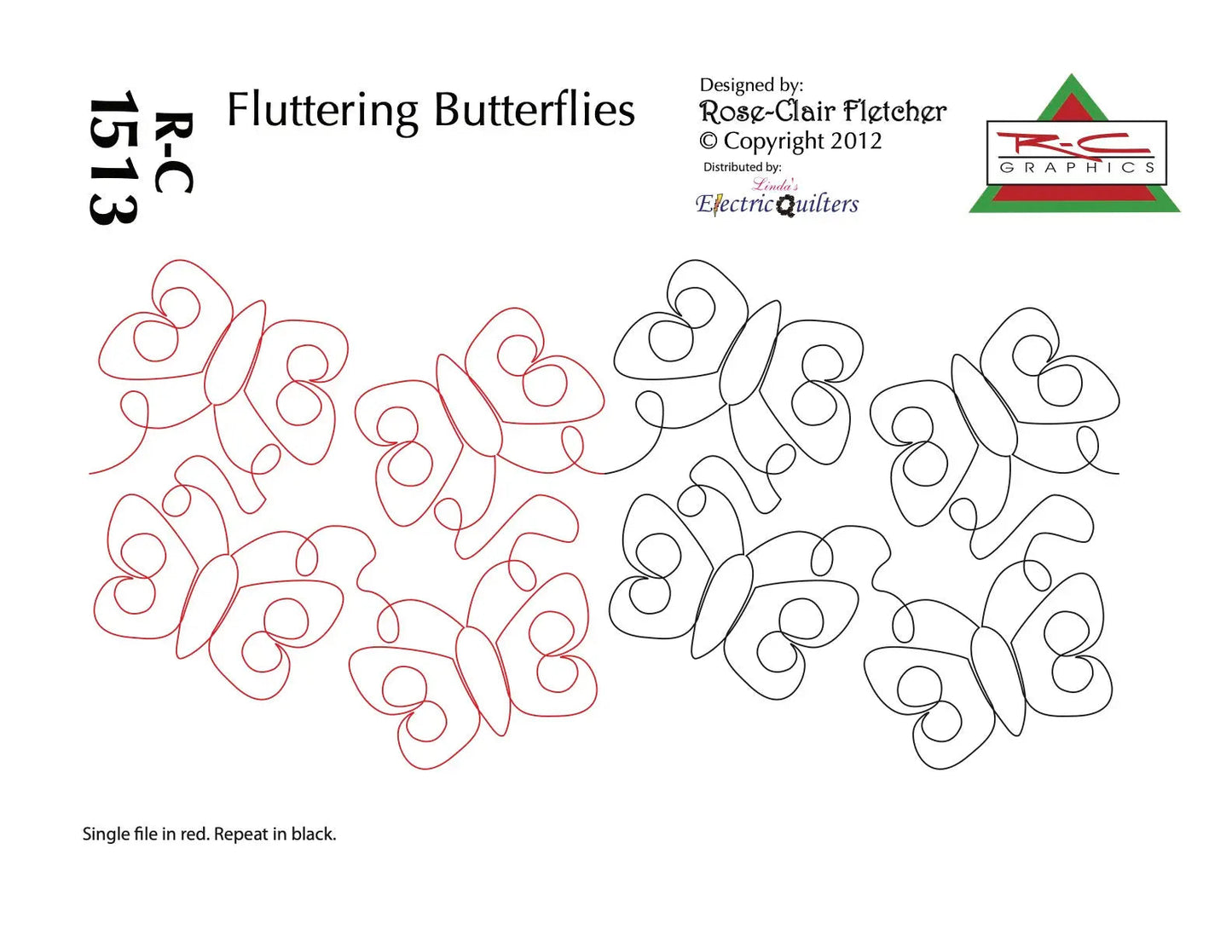1513 Fluttering Butterflies Pantograph by Rose-Clair Fletcher