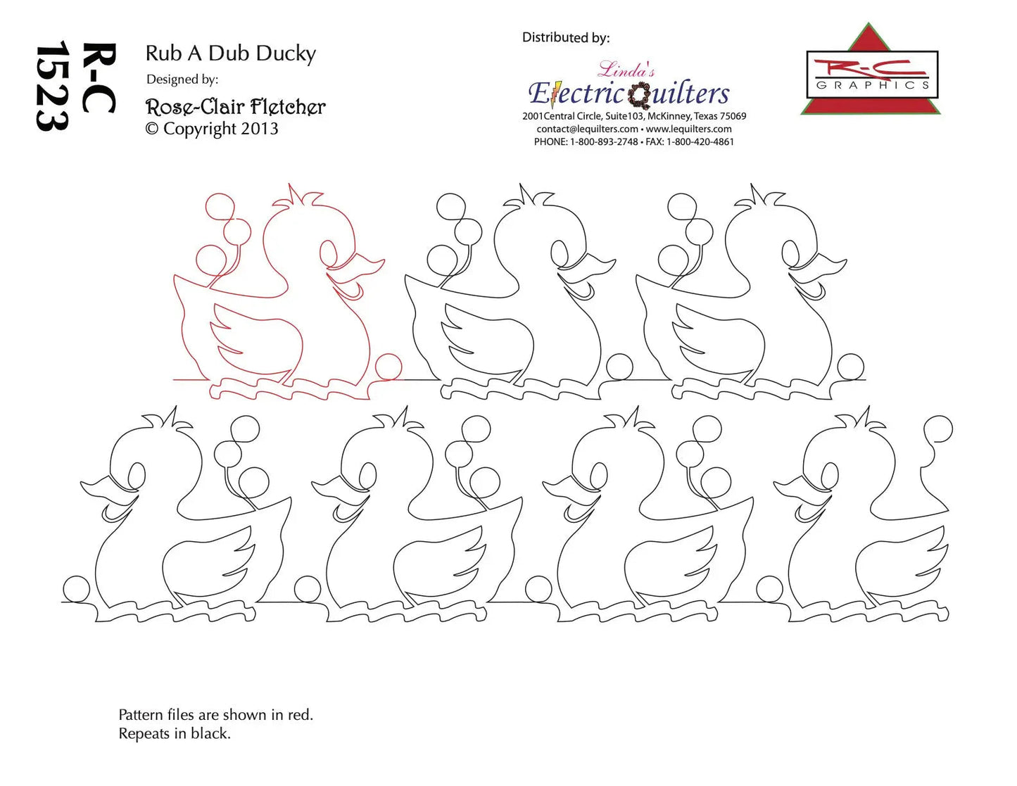 1526 Rub A Dub Ducky Pantograph by Rose-Clair Fletcher