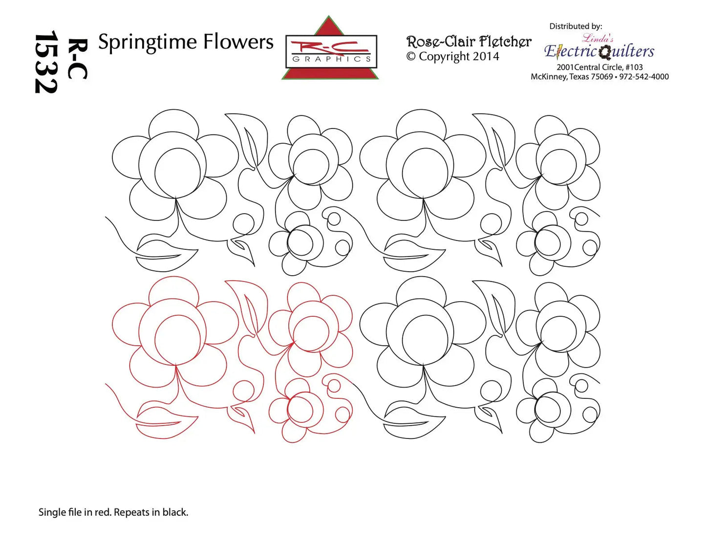 1532 Springtime Flowers Pantograph by Rose-Clair Fletcher