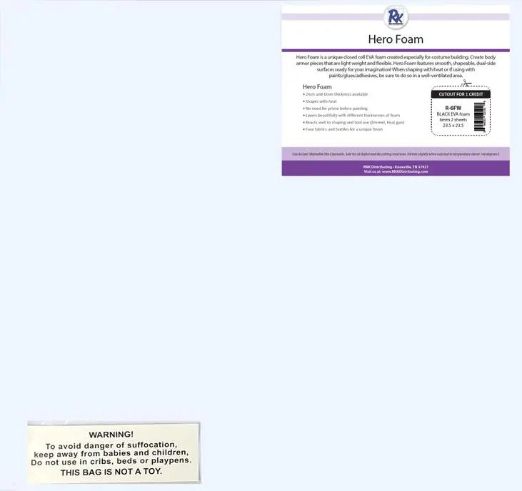 RNK WHITE CREATIVE FOAM - EVA 6MM - 2pc 23.5" x 23.5"