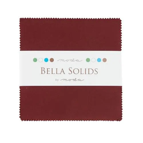 Red Burgundy Bella Solids Charm Pack Precuts