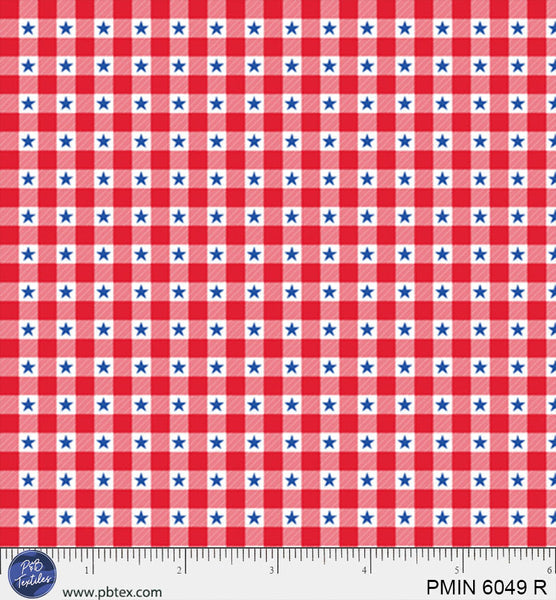 Red Patriotic Minis PMIN-6049-R Cotton 44/45 Fabric Per Yard