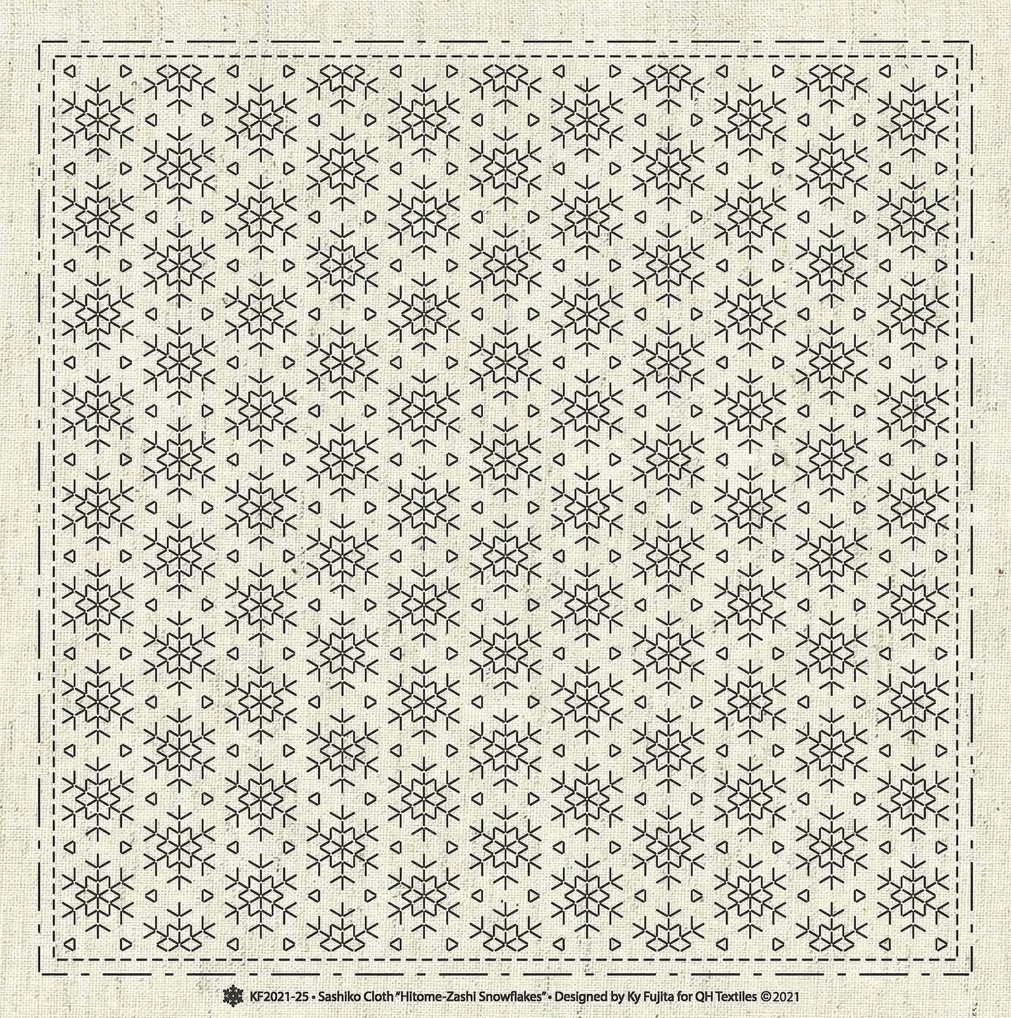 Sashiko Cloth Hitome-Zashi Snowflakes