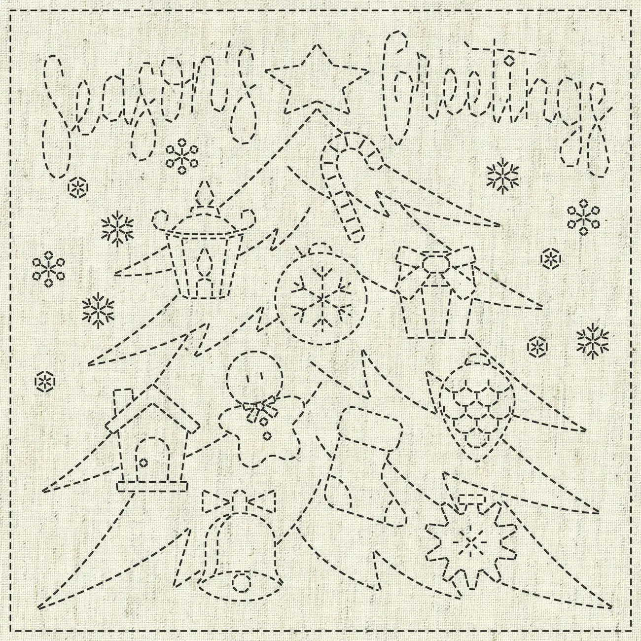 Sashiko Cloth - Season's Greetings Mini