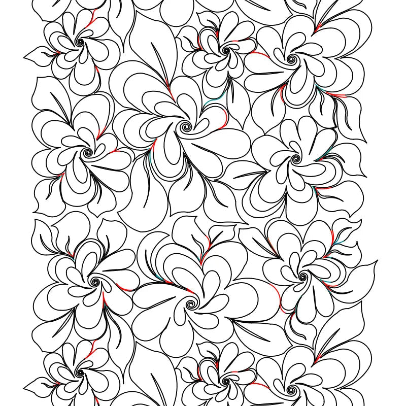 241 Feathered Rose 2 Pantograph by Linda V. Taylor
