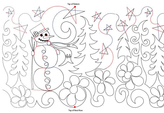 283 Snowmen #2 Pantograph by Linda V. Taylor