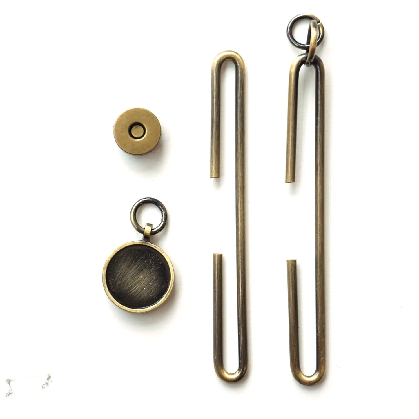 Slide Clasp with Magnet 4" (10cm) Antique Gold Flat