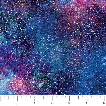Space Odyssey Multi Blue Universe Cotton 44"/45" Fabric Per Yard