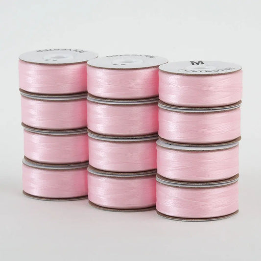 Super Bobs Poly #628 Baby Pink (M-Style) 12 pack pre-wound bobbins