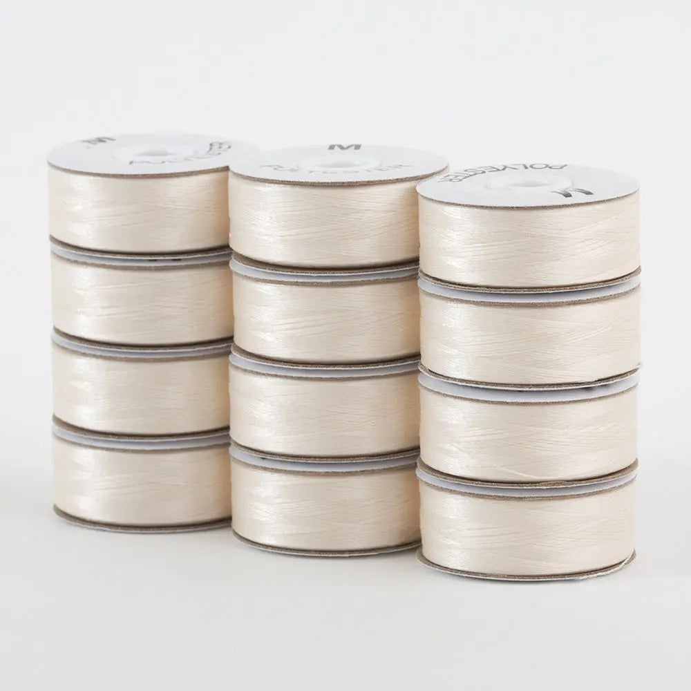Super Bobs Poly #655 Off White (M-Style) 72 pack pre-wound bobbins