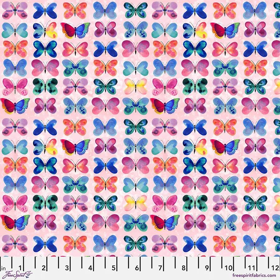 Sweet Wing Love Pink Cotton 44"/45" Fabric Per Yard