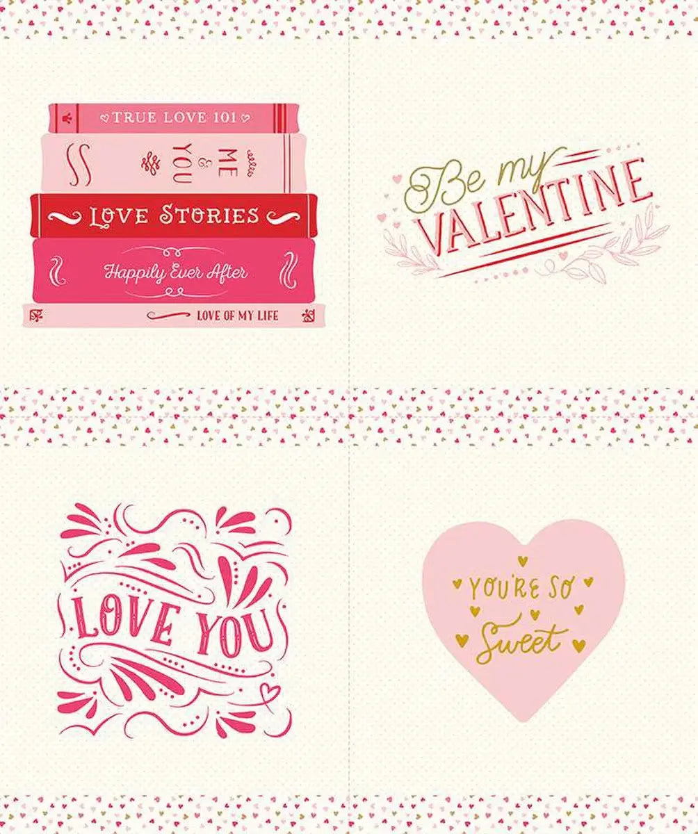 Sweetheart 36" x 43" Love Stories Pillow Panel Sparkle