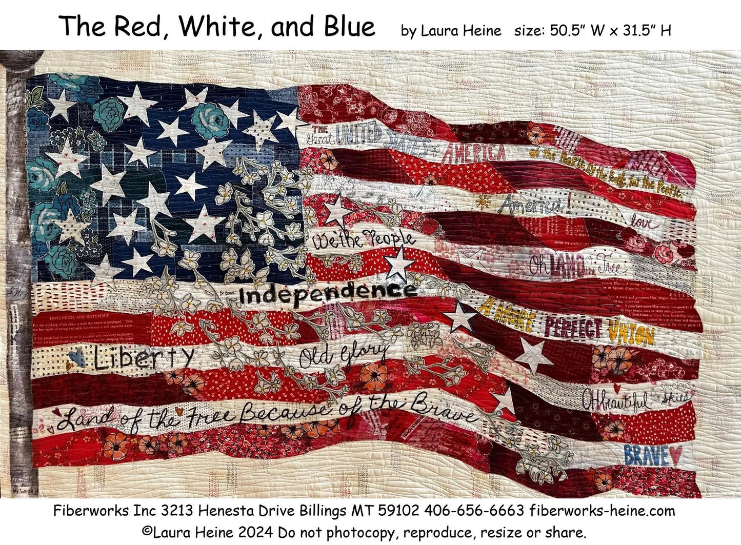 The Red White and Blue Flag Collage Pattern by Laura Heine