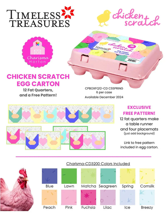 Timeless Treasures Egg Carton Fat Quarters Case