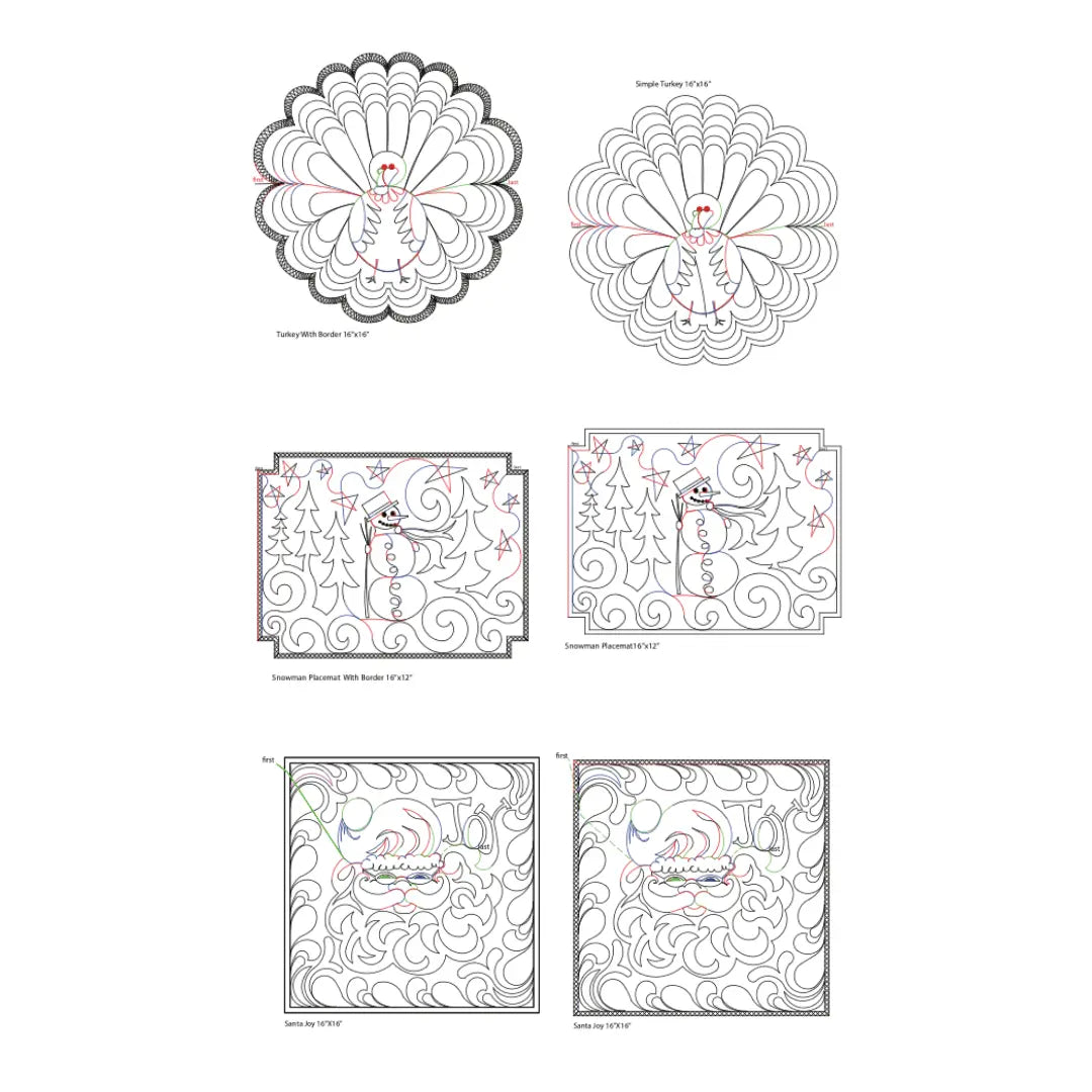 271 Holiday Placemats B Pantograph by Linda V. Taylor