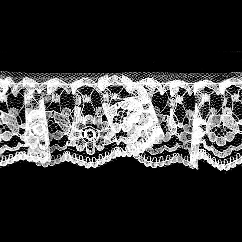 White Gathered Lace - 1 3/4" Width (40 Yard Roll) - BL-8015
