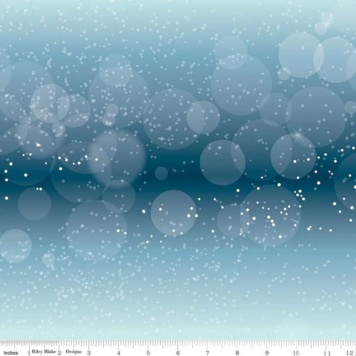 Winter Magic Flurries Blue Cotton Wideback Fabric per yard