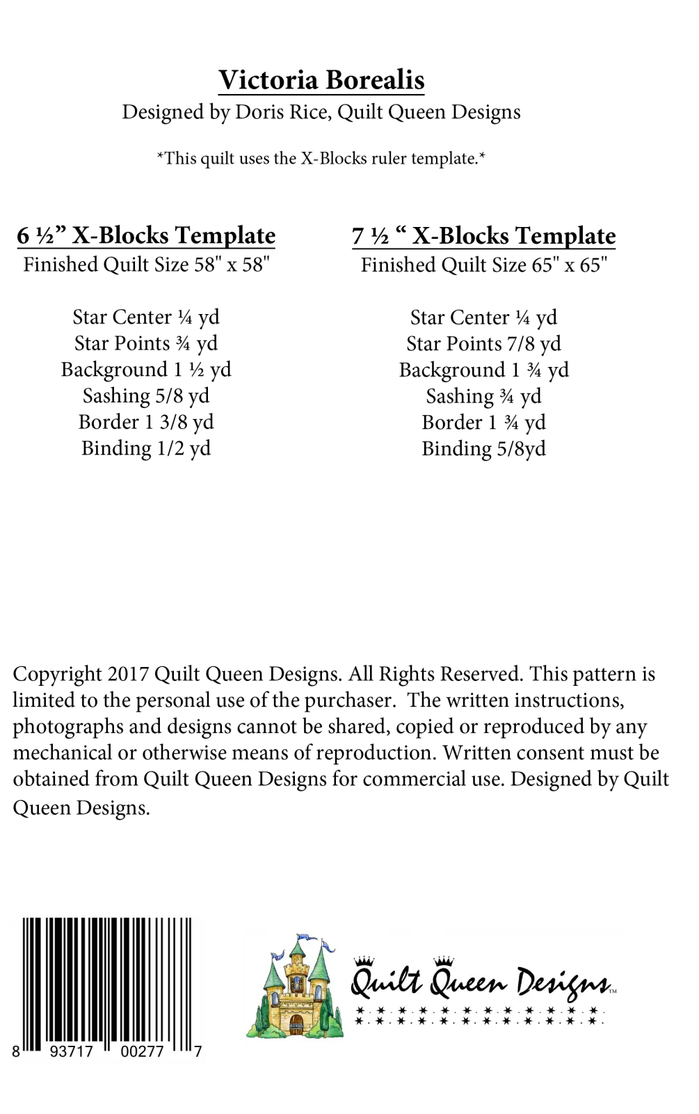 X-Block Victoria Borealis Pattern