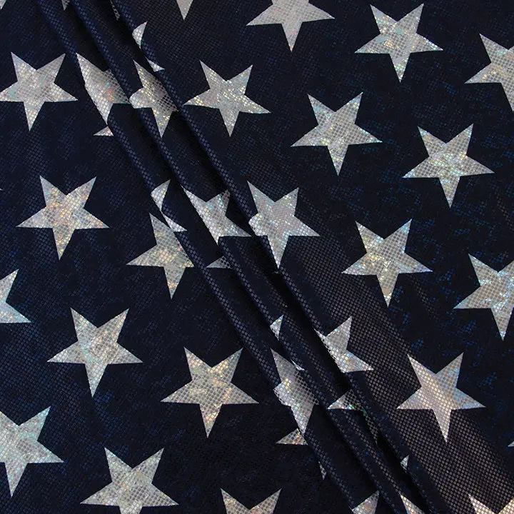 Yaya Han 4 Way Silver Star 57" Navy Fabric Per Yard