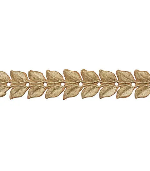 Yaya Han Iron on Roman Leaf Trim 1.31" Gold - Per Yard