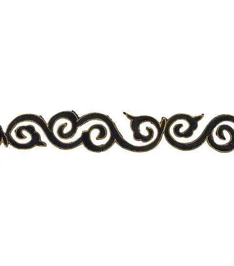 Yaya Han Iron on Wuhan Swirl Trim 1.63" Black Gold - Per Yard