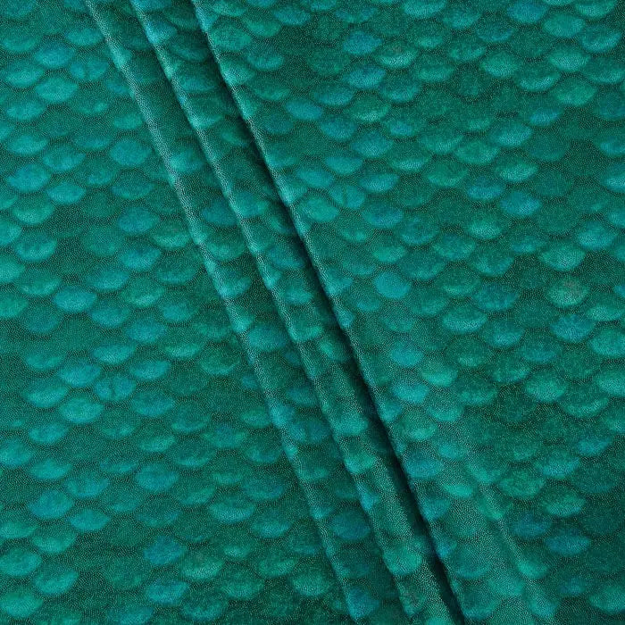 Yaya Han Mermaid Scales Holographic 57" Emerald Fabric Per Yard