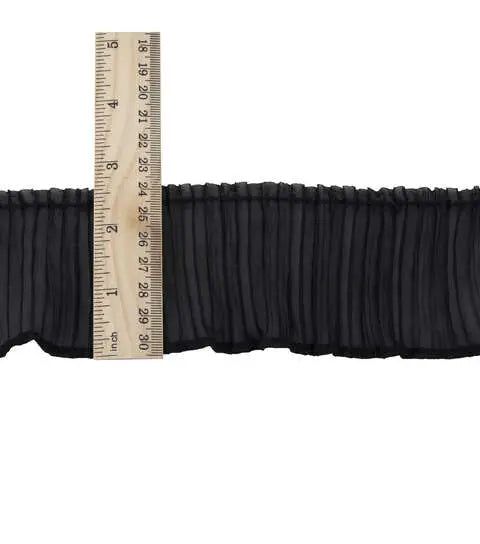 Yaya Han Sew On Pleated Black Trim - Per Yard