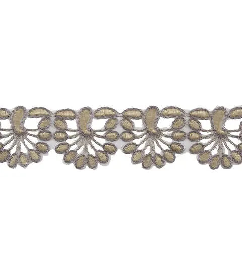 Yaya Han Sew-On Scalloped Peacock Gold Trim - Per Yard
