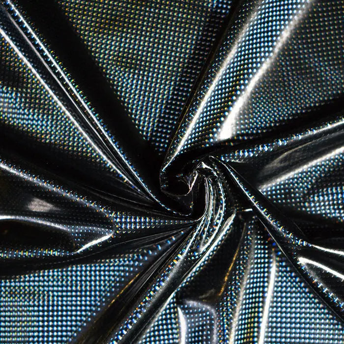 Yaya Han Stretch Holographic Pleather 55" Black Fabric Per Yard