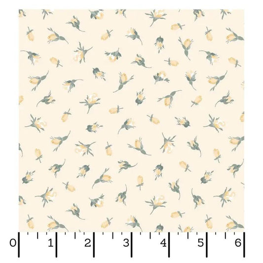 Yellow Buds La Fleur Flannel Cotton 42"/43" Fabric Per Yard