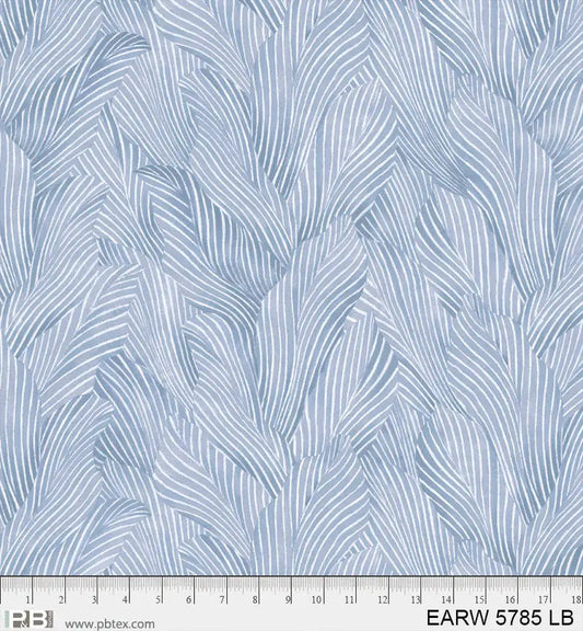 108" Earth Tones Light Blue Leaf Cotton Wideback Fabric per yard
