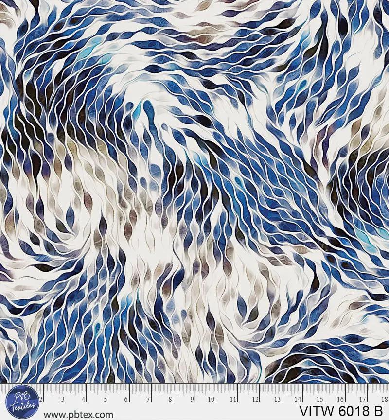 108" Vitality Chic Blue Cotton Wideback Fabric per yard