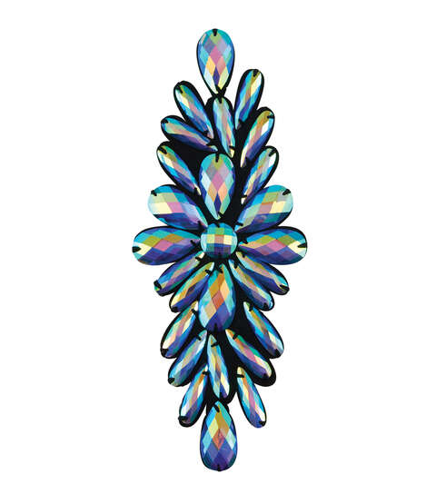 Yaya Han Iron on Queen Jewel Embellishment 3'' Blue