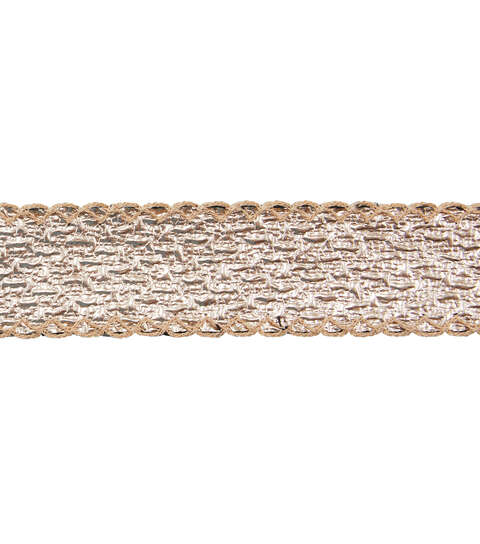 Yaya Han Sew on Dual Textured Trim 1.63" Gold - Per Yard