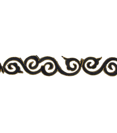 Yaya Han Iron on Wuhan Swirl Trim 1.63" Black Gold - Per Yard