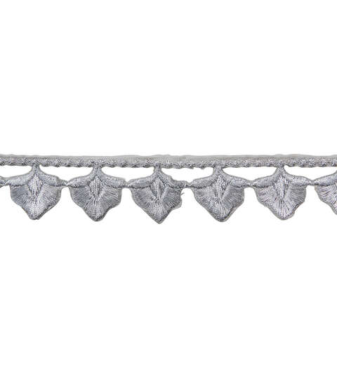 Yaya Han Iron on Acorn Trim 1" Silver - Per Yard