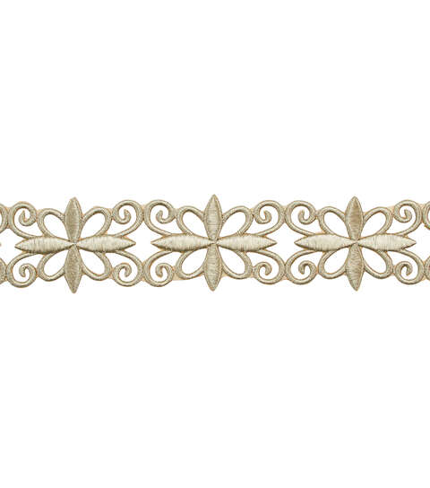 Yaya Han Iron on Verona Filigree Trim 2" Champagne - Per Yard