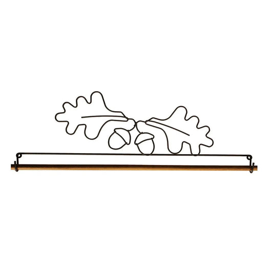 16in Acorn & Oakleaf Holder Silver With Dowel