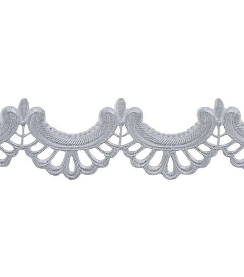 Yaya Han Iron-On Scallop Trim Silver - Per Yard