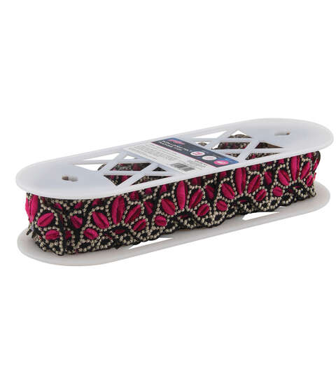 Yaya Han Iron-On Scallop Felt Fuchsia Trim - Per Yard