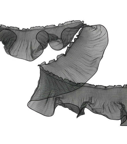 Yaya Han Sew On Mermaid Ruffle Black Iridescent Trim - Per Yard