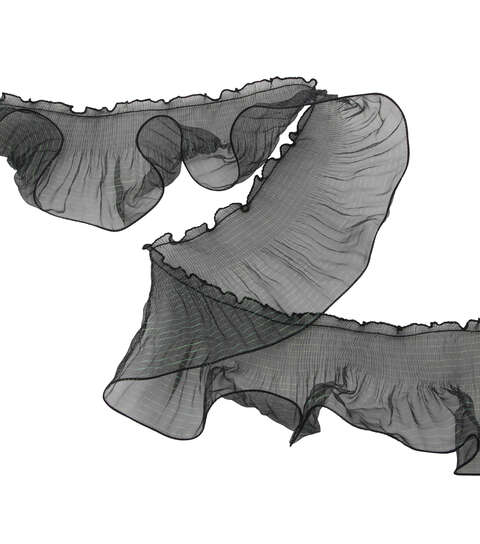 Yaya Han Sew On Mermaid Ruffle Black Iridescent Trim - Per Yard