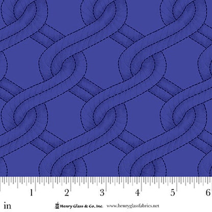 Royal Blue Twisted Rope Stitched Braid Cotton Wideback Fabric Per Yard