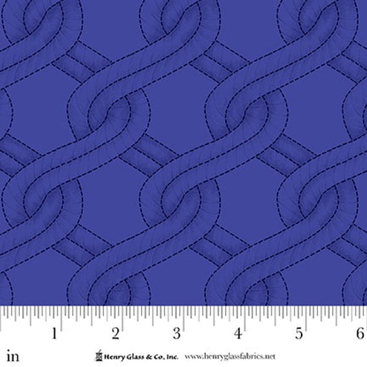 Royal Blue Twisted Rope Stitched Braid Cotton Wideback Fabric Per Yard