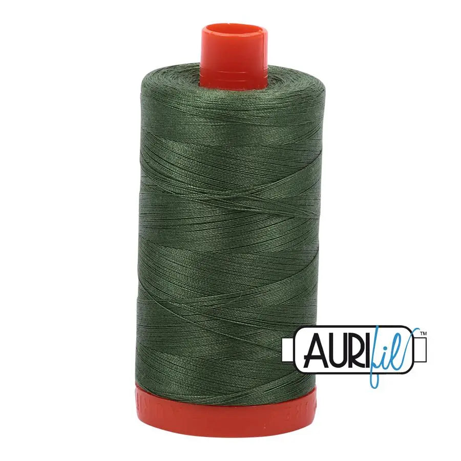 2890 Very Dark Grass Green Aurifil Cotton 50wt Large Spool