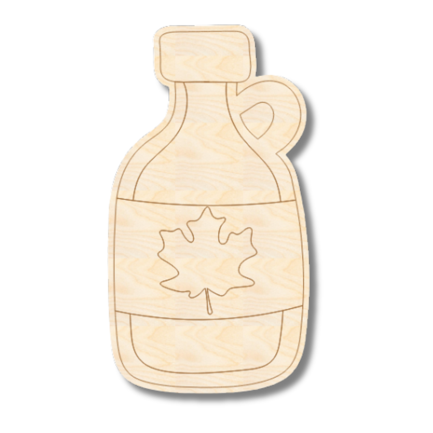 Unfinished Wood Etched Maple Syrup Shape | Paint By Line Crafts | up t ...